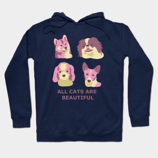 All Cats Are Beautiful -- Pink and Yellow Hoodie